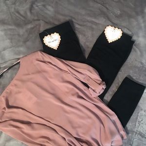 NWT! Lot of 2 black fleece lined leggings